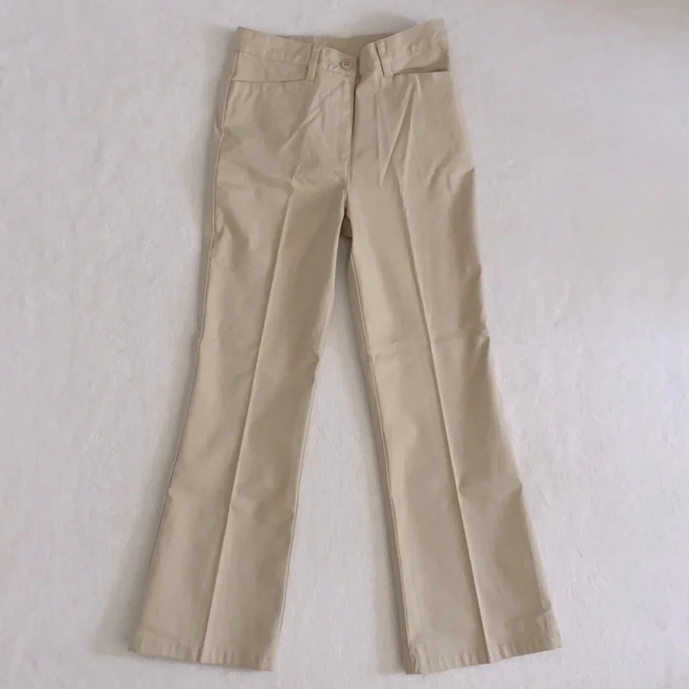 {NWT/VTG} Talbots Kids | Y2K Khaki Wide Flare Leg Pants Made in Hong Kong (6X/7)